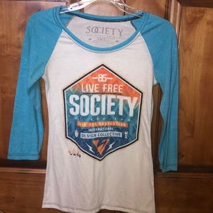 Society 3/4 sleeve tee